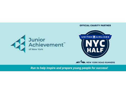 Junior Achievement and US Half Marathon Logo with Sunday, March 15, 2026 date