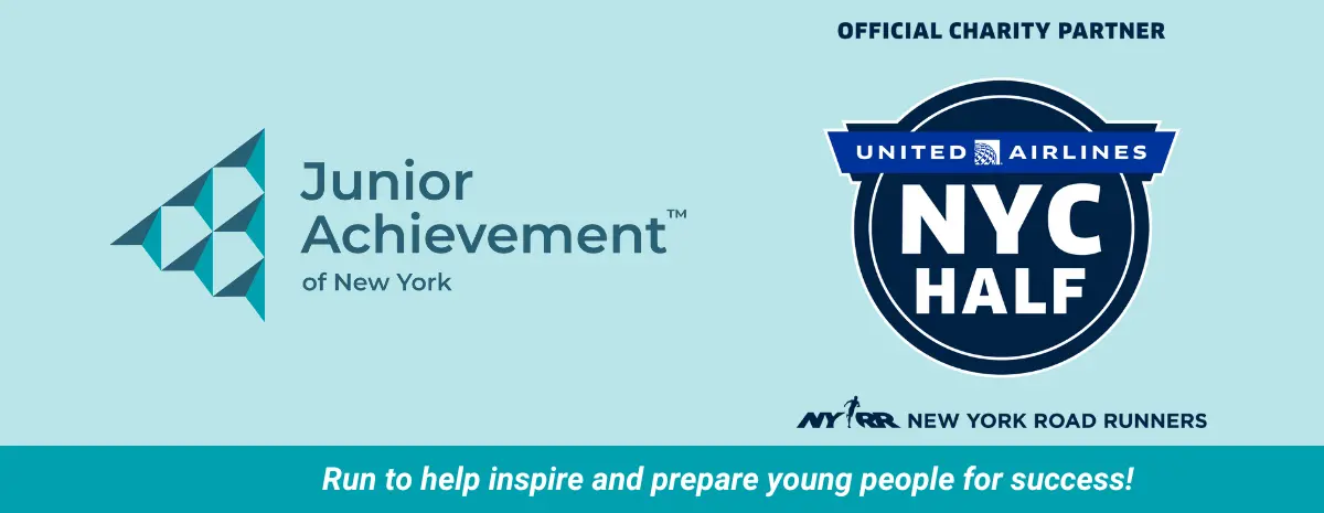Junior Achievement and US Half Marathon Logo with Sunday, March 15, 2026 date